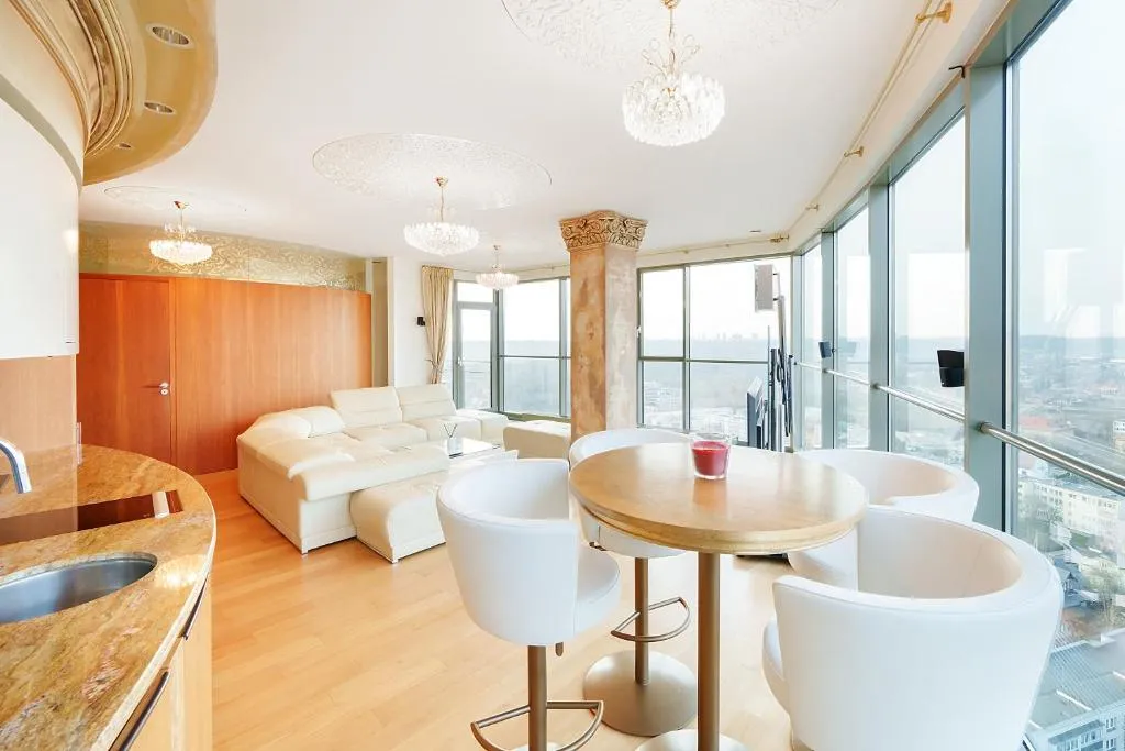 Image of Helios Extra Luxury Jacuzzi apartment in Vilnius skyscraper 20 floor